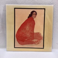 VTG R.C. Gorman “Yanabah” Painting Ceramic Art 11.75”X 11.75” Tile Made in USA