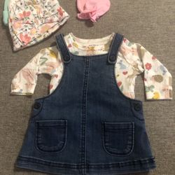 Baby Girl Denim Dress Overalls 