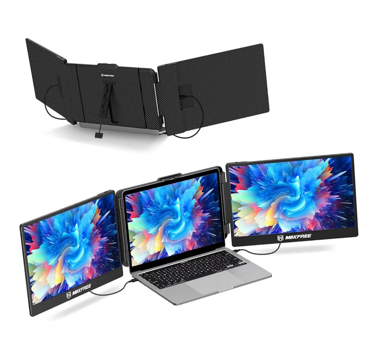 MAXFREE Tri Screen Laptop Extender