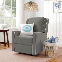 Baby Relax Robyn Rocker Recliner Chair with Pocket Coil Seating, Gray Linen Graphite Grey - Standard