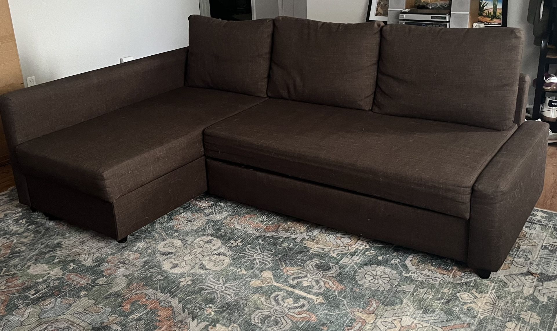 FRIHETEN Sleeper Sofa Brown