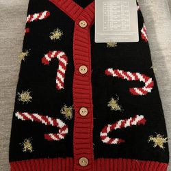 Candy Cane Christmas Dog Sweater 