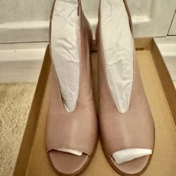 Rose Lucky Brand Leather Peep Toe Boots (Also posted in beige & black)