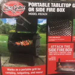 Table top firebox grill
