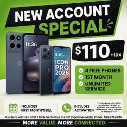 4 Phones with 1st month included - $110
