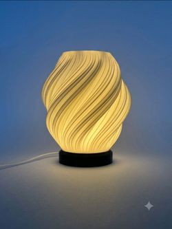 Modern Twisted Spiral Table Lamp with Sleek Black Base