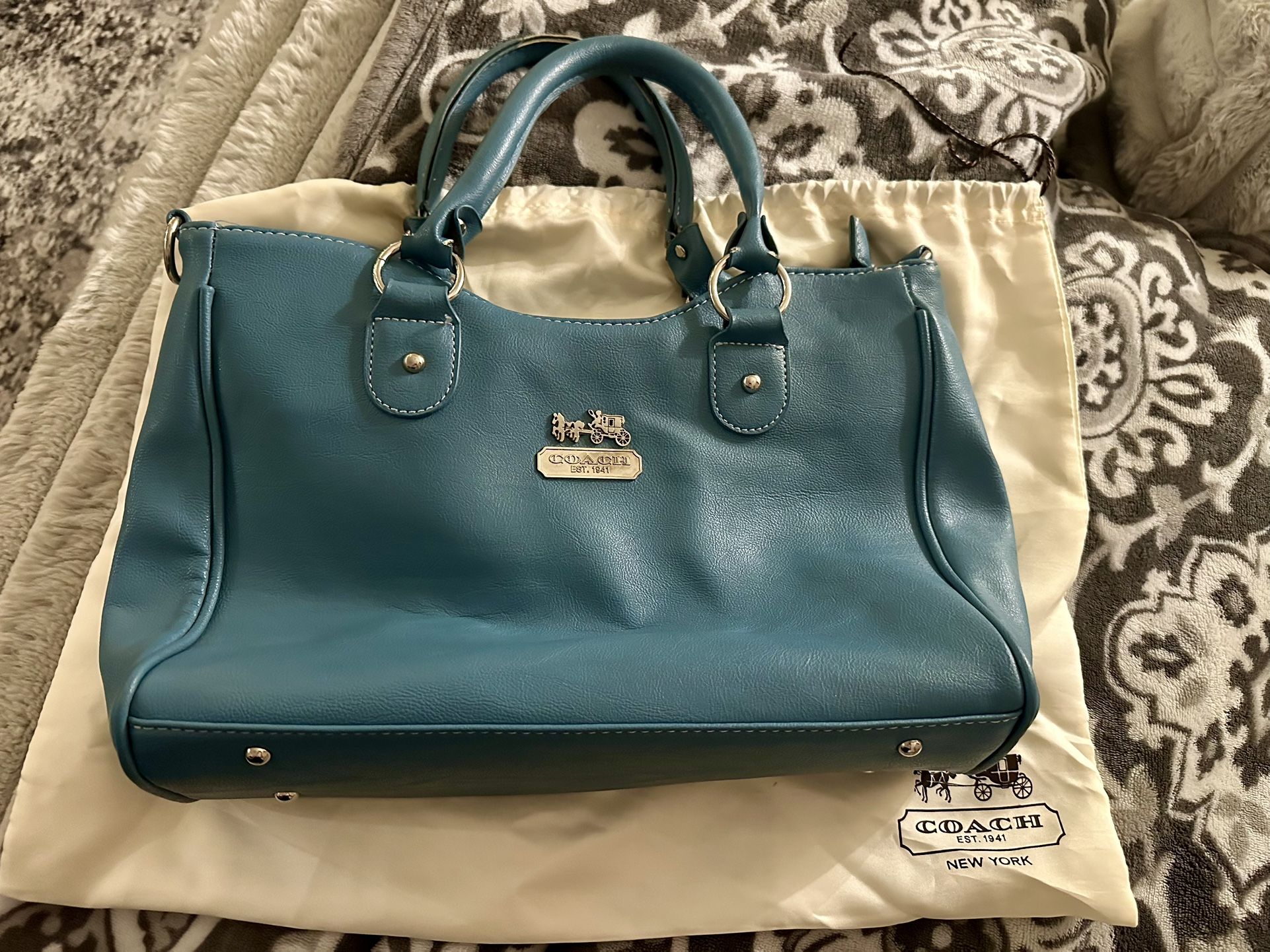 Blue Leather Coach Purse