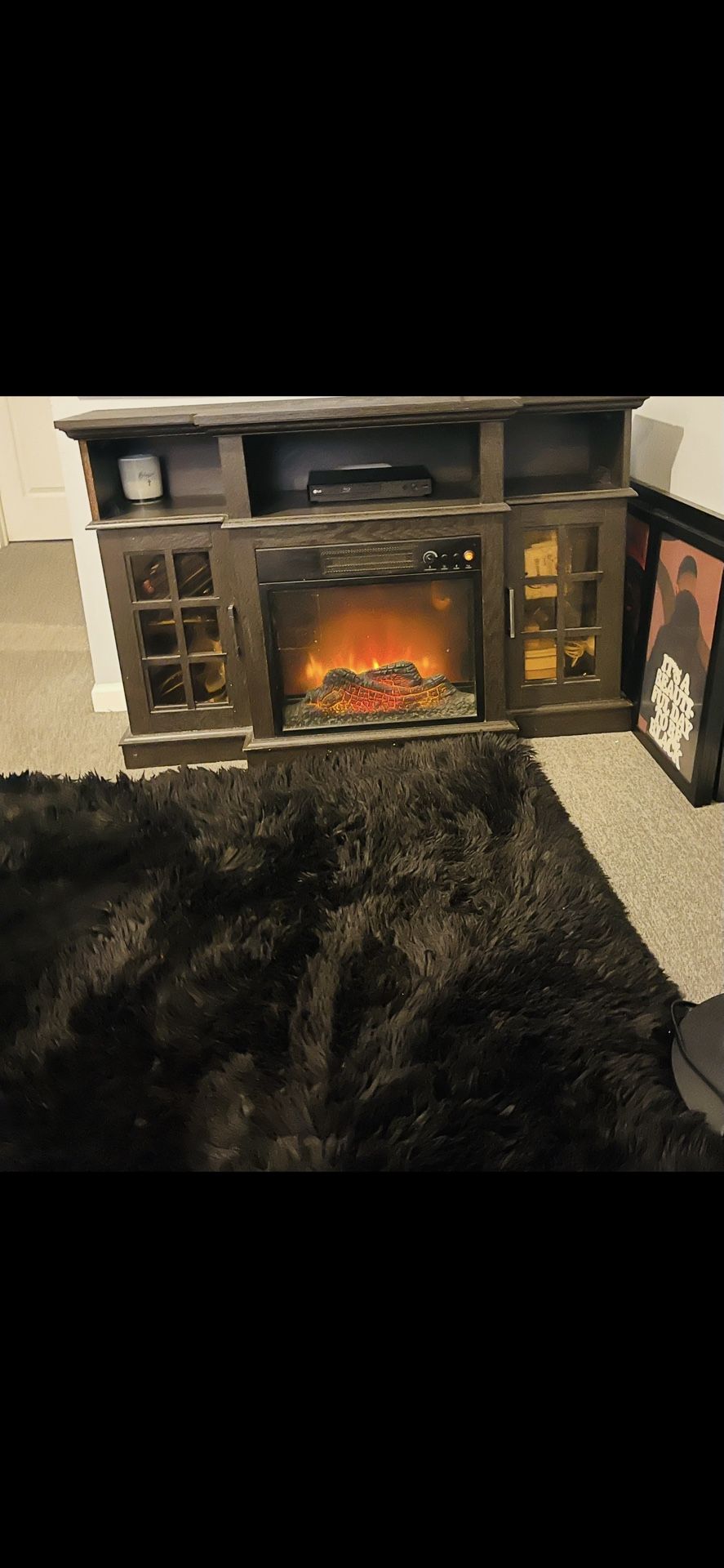 Fireplace TV stand plus heater