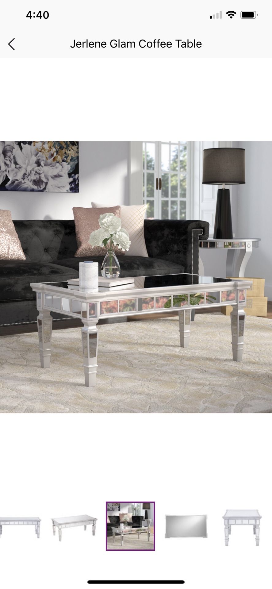 Brand new, Never Open/Used Jerlene Mirrored Coffee Table