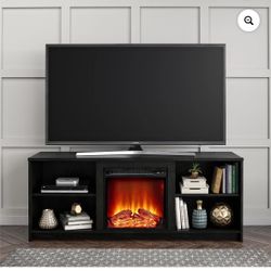 Mainstays Fireplace TV Stand for TVs up to 65", Black