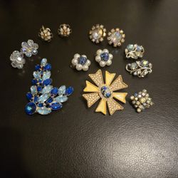 Antique Earrings  Pins Brooches 