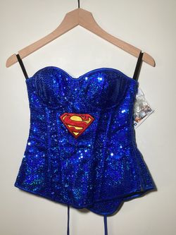 NEW! Sexy Supergirl Costume (DC Comics) - Blue Sequins Corset - Small/Medium/Petite (Size 2-10)