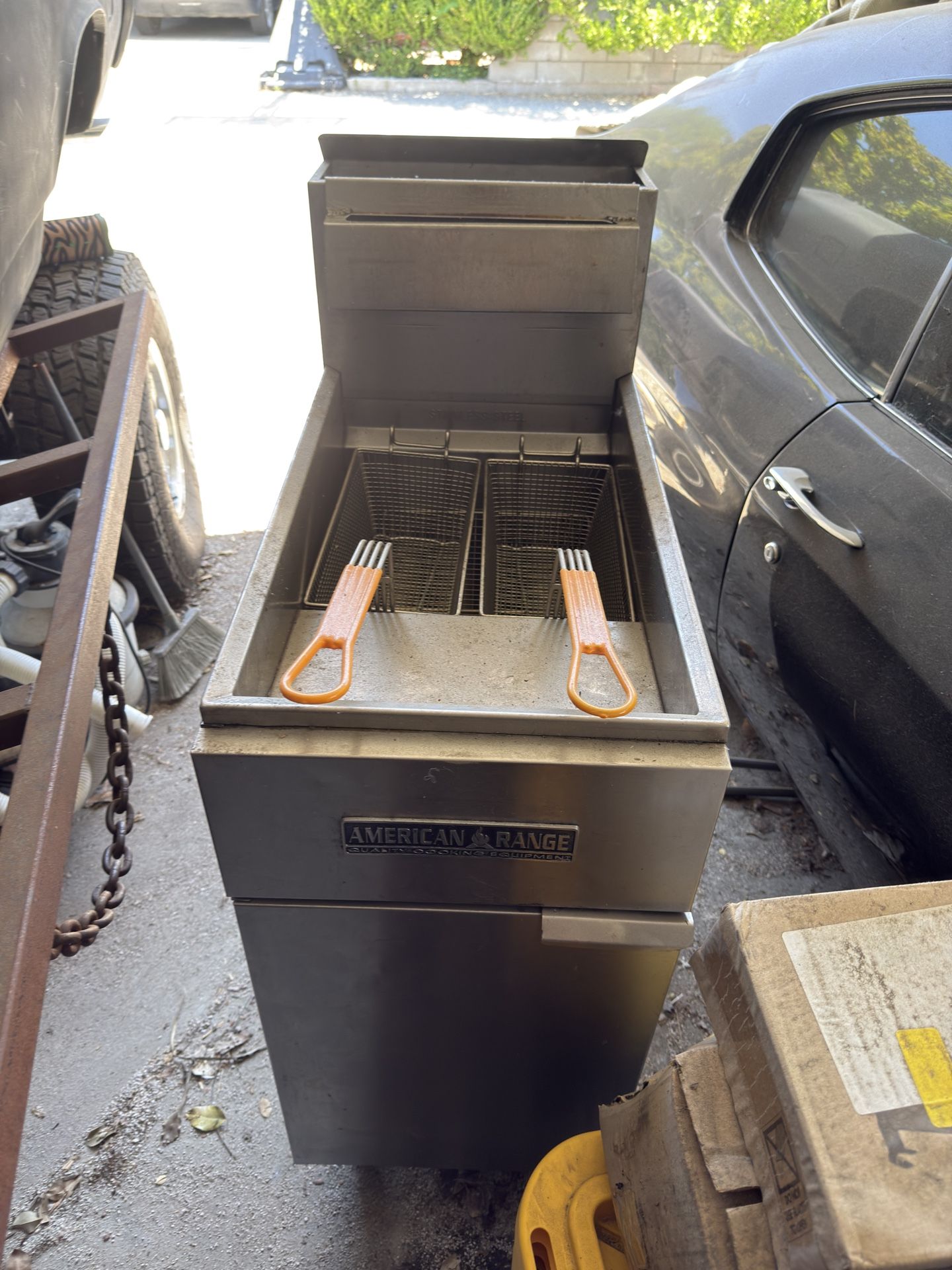 Deep Fryer Restaurant American Range Double Propane Gas
