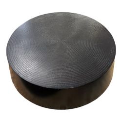 Crate & Barell Round Black Wood Coffee Table