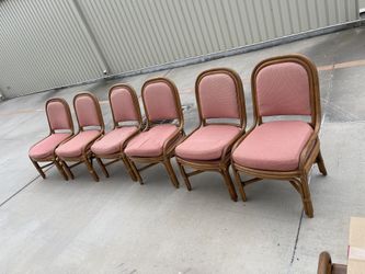 Set Of 6 Bamboo Chairs
