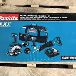 Makita XT505 18V LXT Lithium Cordless 5pc Set Combo With Saw And drill