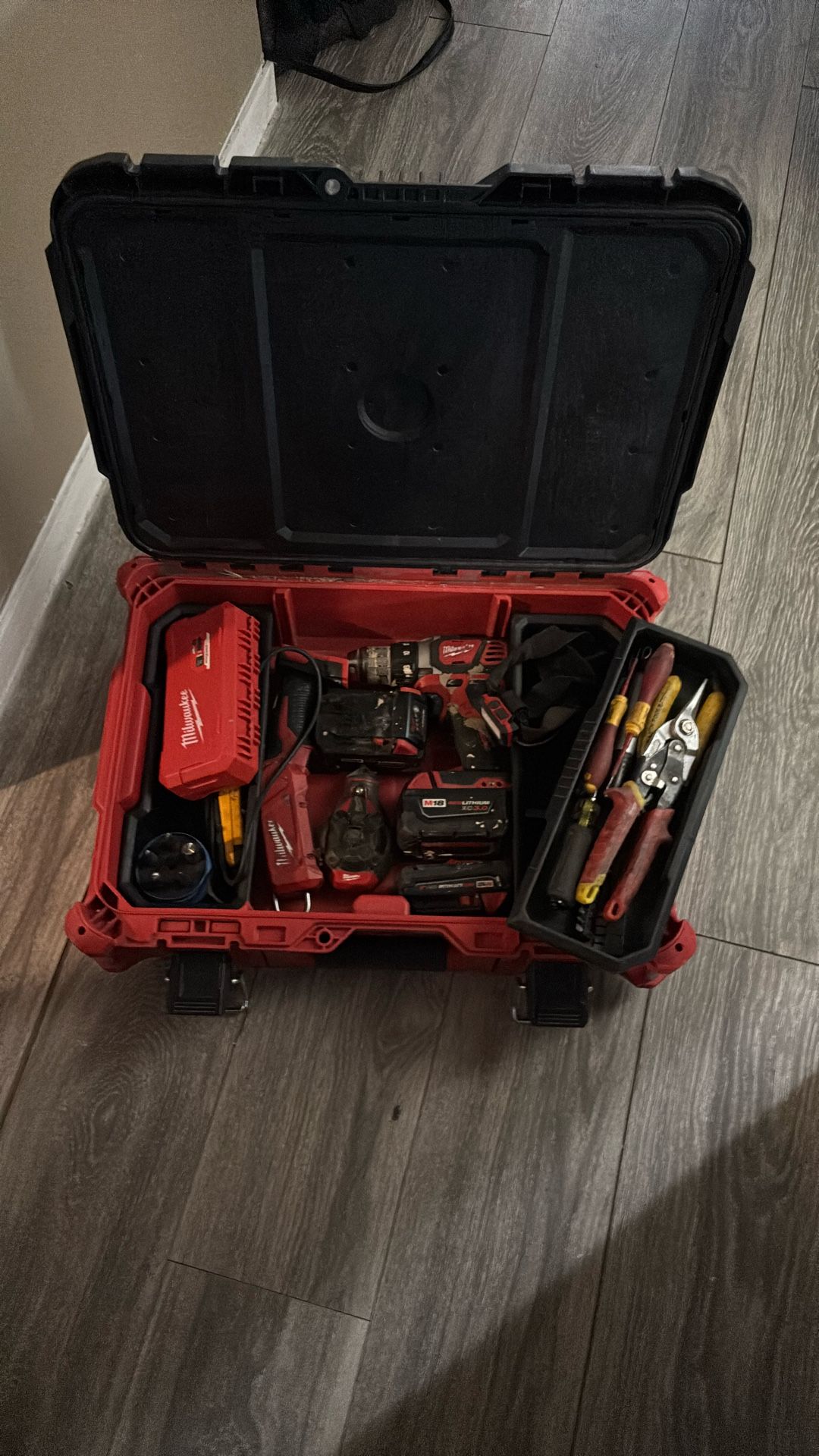 Milwaukee Pack out Drill Light Batteries Volt Meter Head Lamp And More 