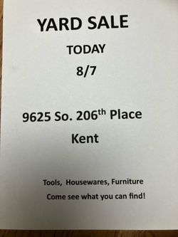 Yard sale today.