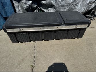 Black storage toolbox for truck low profile