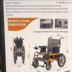 Molpely Electric Wheelchair /See Pic For Color , Size 