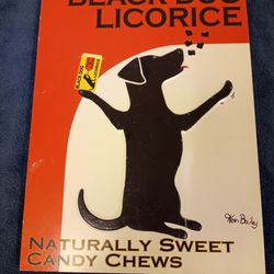 Used Black Dog Licorice Bas Relief Print With Some Scuffs