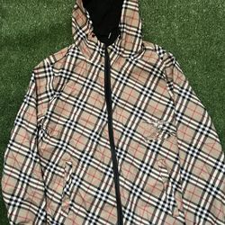 Burberry Plaid Hooded Jacket – Men’s Size M/L 