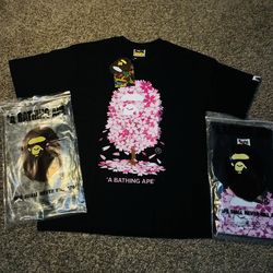 Black and pink Bape shirt