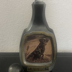 Collectible Vintage Jim Beam Bottle W/James Lockhart Labrador Painting