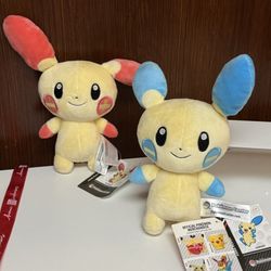 Pokemon Center Plusle Pokemon and Minun Plush Toys