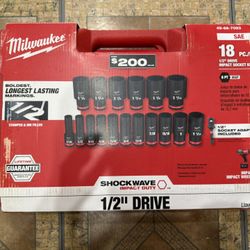 Milwaukee 49-66-7093 SHOCKWAVE 1/2 in. Drive SAE Deep Well 6 Point Impact Socket