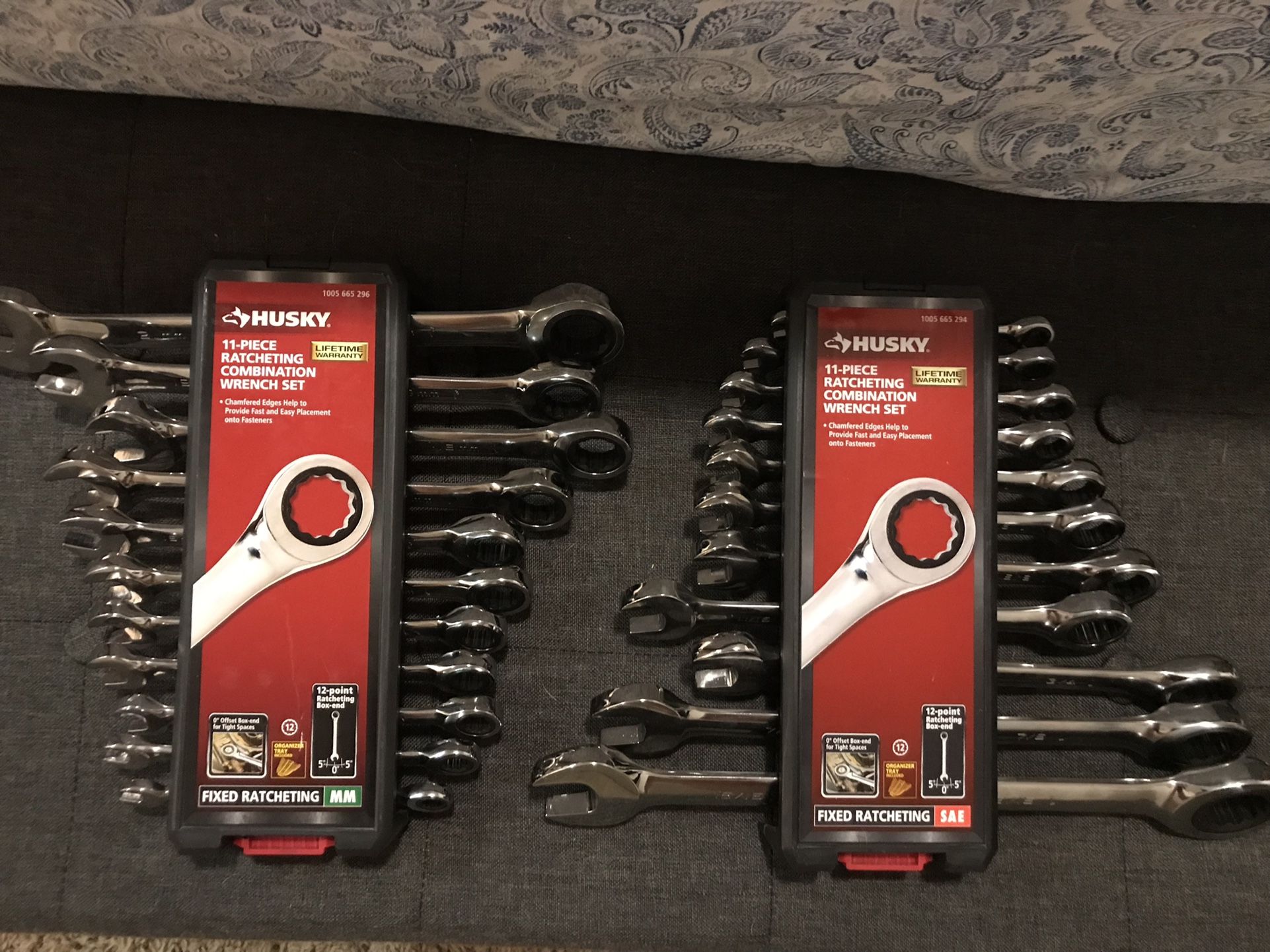 (2) 11 Piece Ratchet Combo Wrench Set & Accessory Kit