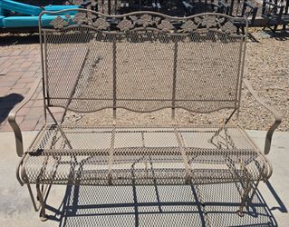 $300 IRON 3 SEATER GLIDER BENCH vintage