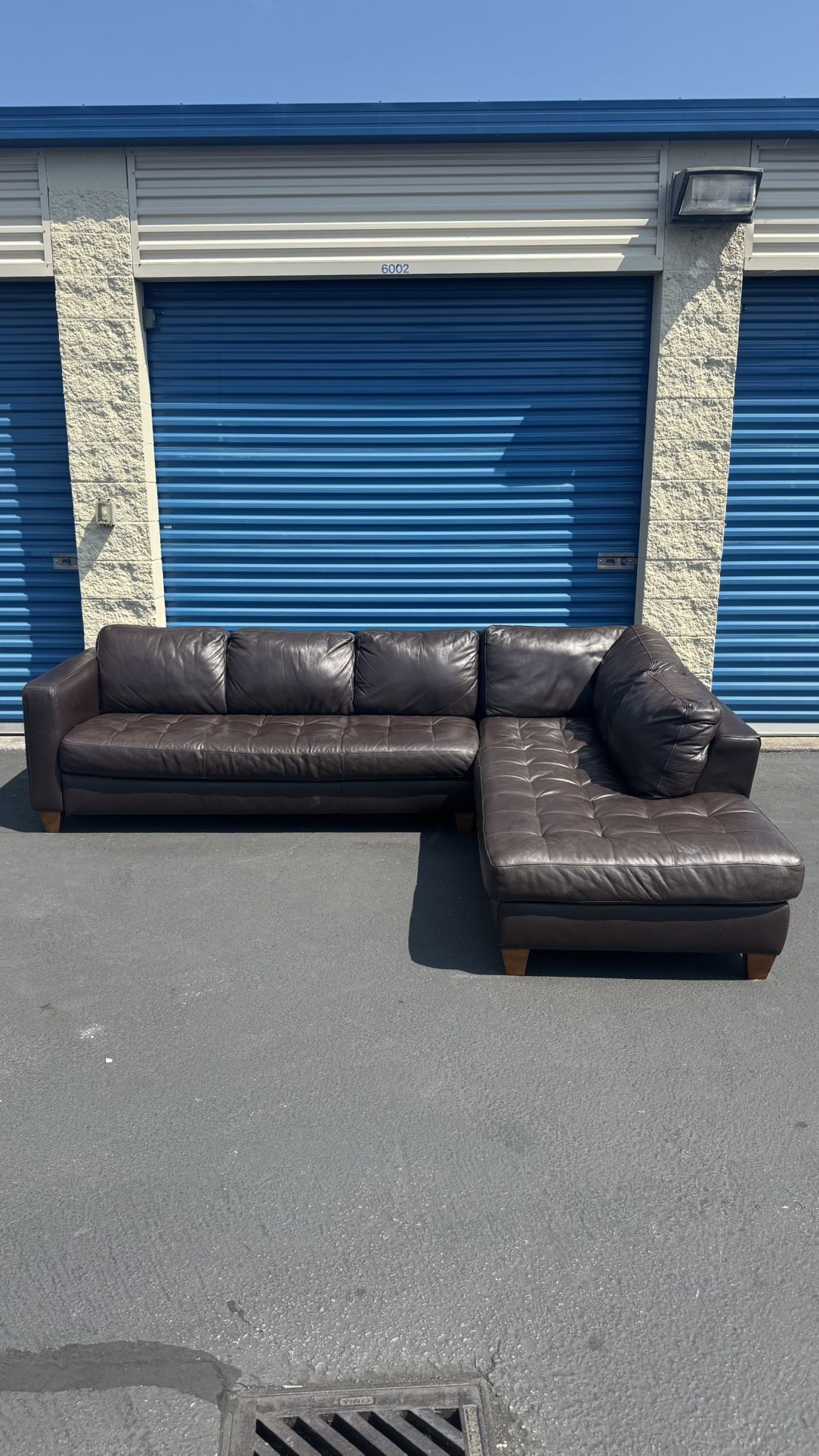 Sectional Italian Milano Leather Couch