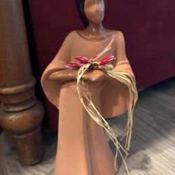 Beautiful Authentic Clay Indian Figurine 9”