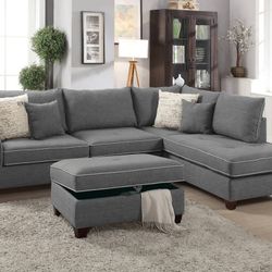 SPECIAL OFFER🔥 3-Piece Sectional Set W/ Ottoman