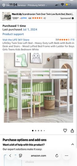 Bunk desk bed