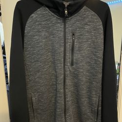Uniqlo Dry Stretch Full Zip Hoodie Jacket Size XL Black Heathered Gray