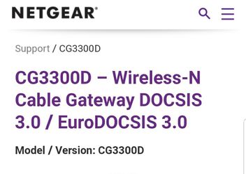 Netgear wireless N cable Gateway