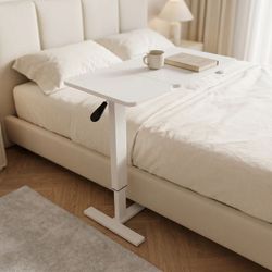 31.5-Inch Adjustable Overbed Table - White
