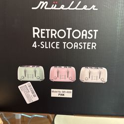 New On Package Pink Retro Toaster