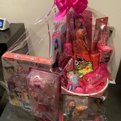 Easter Basket With Barbie Items.          $55.00