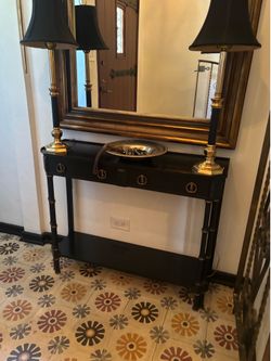 The Bombay Co. Black and Gold 2 Drawer Console Table with Undershelf