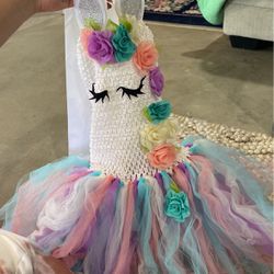 Girls Unicorn Costume Or Dress 