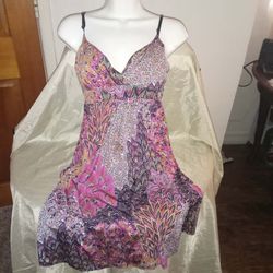 Women's multiple color spaghetti straps dress size small