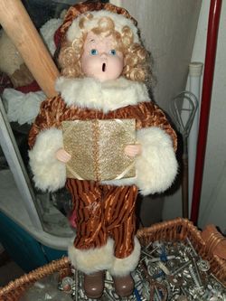 Porcelain Christmas Carol Singer Doll