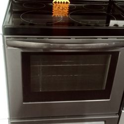 FRIGIDAIRE RANGE STOVE OVEN BLACK STAINLESS STEEL WORK PERFECT INCLUDING WARRANTY SMALL FEE DELIVERY 