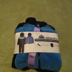 Snozu Infant Jacket And Snowsuit 3 - 6 Months Blue Black