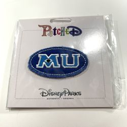 Disney Parks Patched Monsters University Logo MU Inc Adhesive Patch NIP