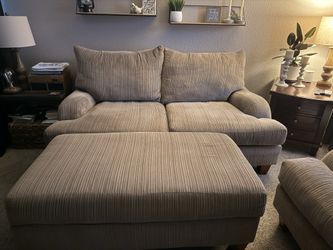 Sofa, loveseat, and ottoman