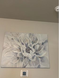 Large Neutral Floral Canvas Wall Art